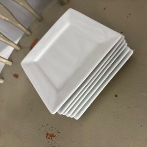 Chic   OVER AND BACK White porcelain Plates. 5 X 5